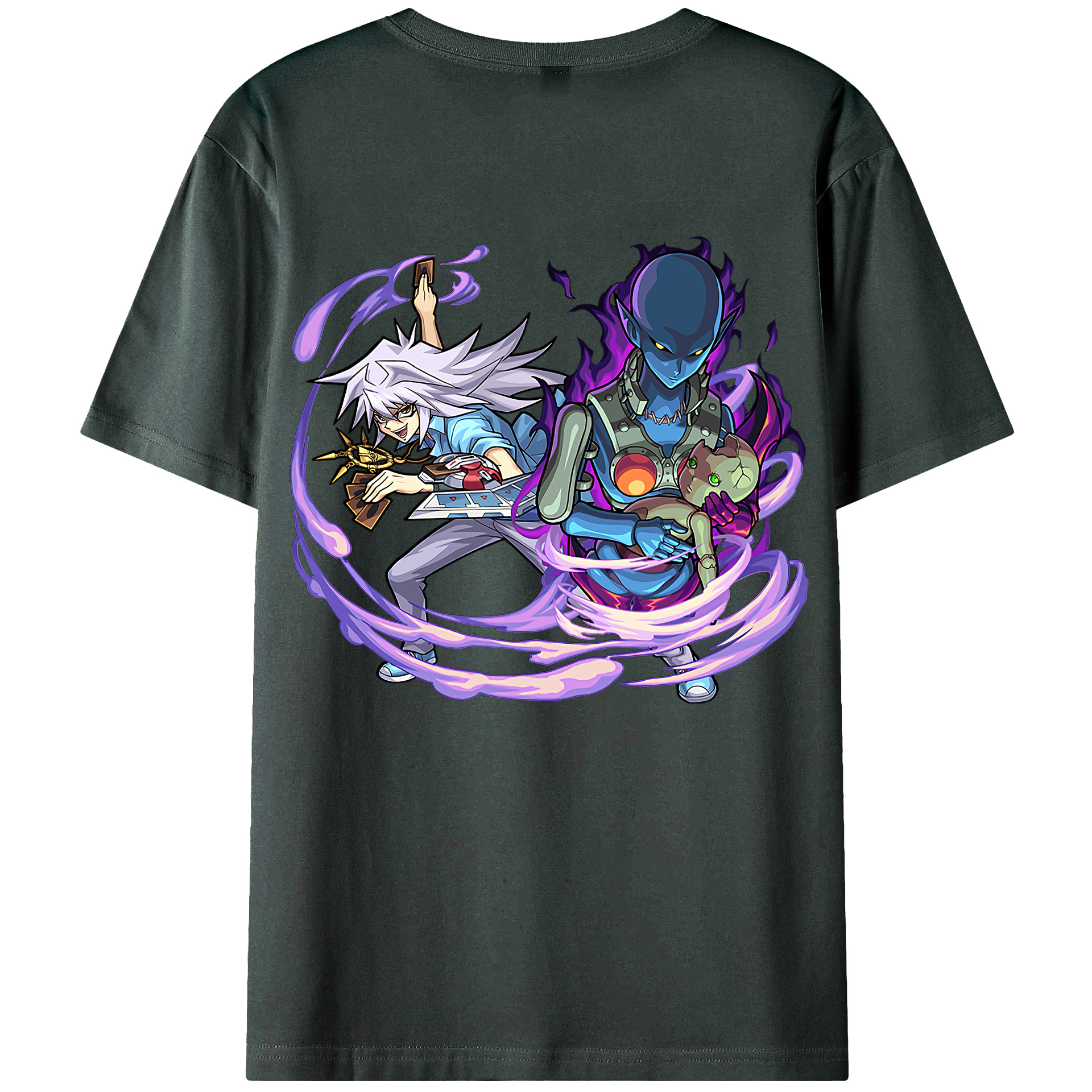（画像用） 遊☆戯☆王 Yu-Gi-Oh! 綿100％ メンズ半袖Tシャツ（バックプリント） 通気性